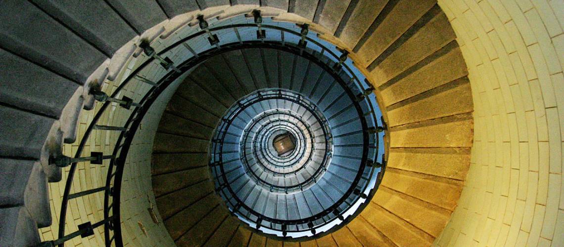 L'escalier en colimaçon du phare d'Eckmühl